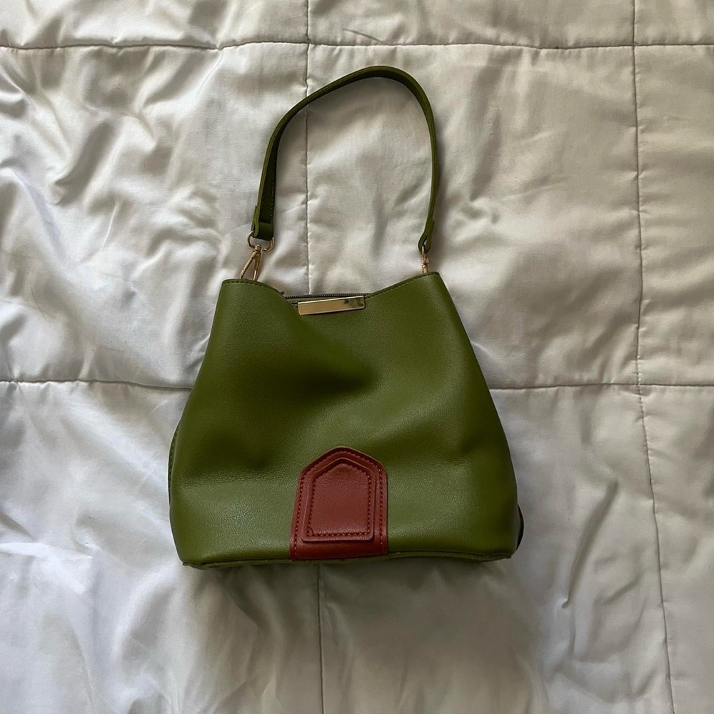 Stylish Green and Brown Women's Bag